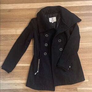 Guess Black Double-Breasted Women's Coat